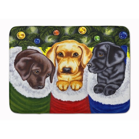Carolines Treasures Christmas Stocking Surprise Labrador Machine Washable Memory Foam Mat AMB1315RUG